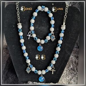 Blue and Silver Jewelry Set